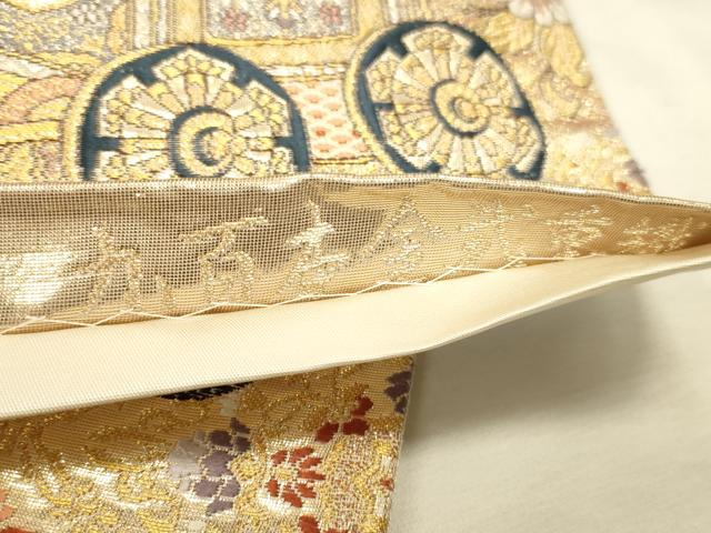 平和屋本店▼六通柄袋帯 唐織 祇園金彩文 九百本金弐重織 正絹 逸品 DABI5729op