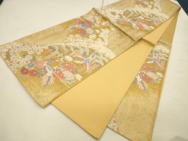 平和屋本店▼六通柄袋帯 唐織 鳳凰花文 本金二重箔 正絹 逸品 DABI5784op