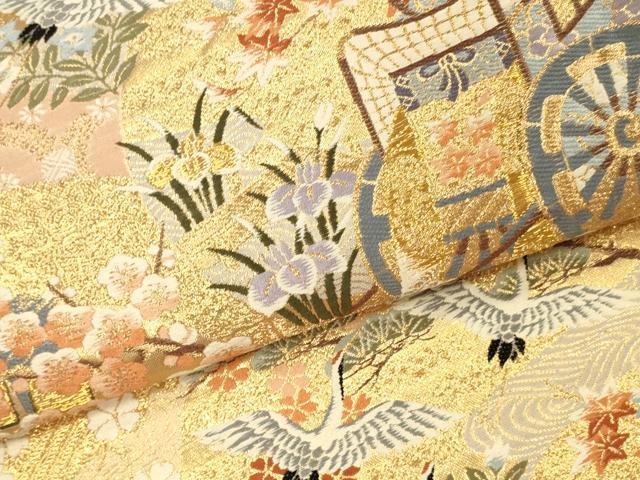 平和屋本店▼六通柄袋帯 唐織 慶祥錦 本金二重箔 正絹 逸品 DABI5800op