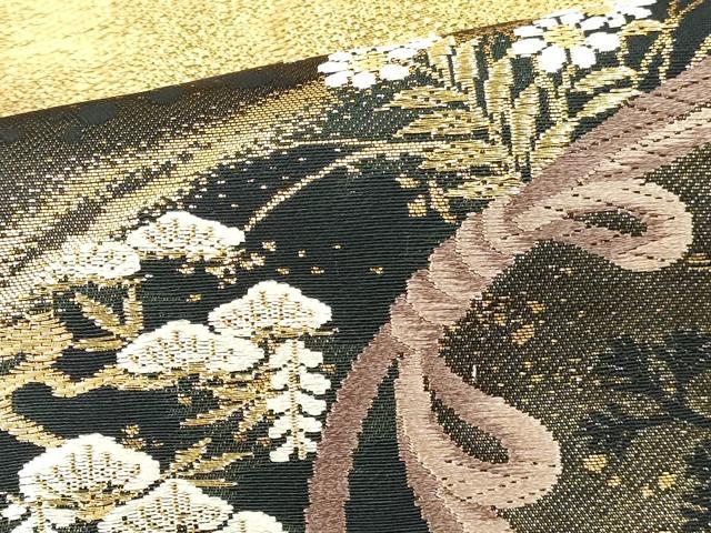 平和屋着物▼西陣 六通柄袋帯 唐織 色紙花文 金糸 証紙付き 正絹 逸品 DABI5809op