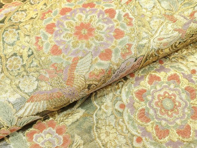 平和屋着物▼六通柄袋帯 華更紗 金糸 正絹 逸品 DABI5836op