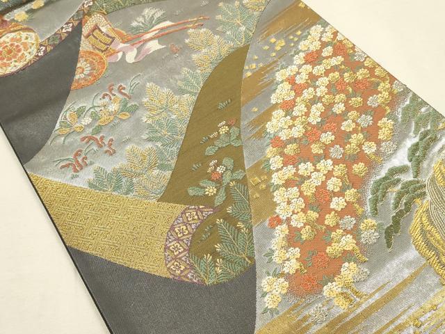 平和屋着物▼六通柄袋帯 唐織 深山虹彩文 金銀糸 正絹 逸品 DABI5846op