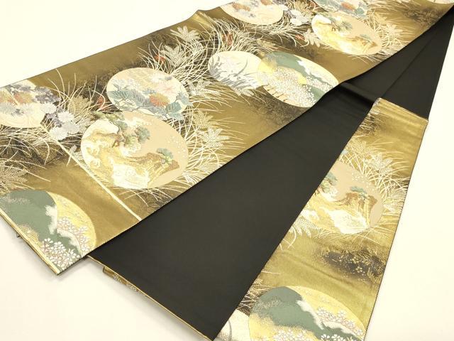 平和屋着物▼六通柄袋帯 唐織 聚宝百景紋 金銀糸 正絹 逸品 DABI5859op