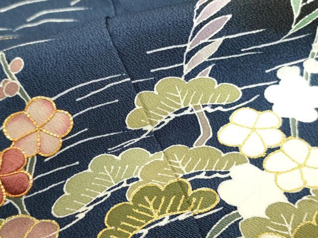 平和屋着物●創業460年・千總 黒留袖 駒刺繍 風景花松文 暈し染め 金彩 正絹 逸品 DABI5863op