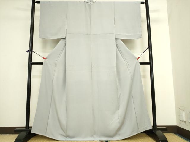 平和屋着物●上質な色無地 灰青色 正絹 逸品 DABI5864op
