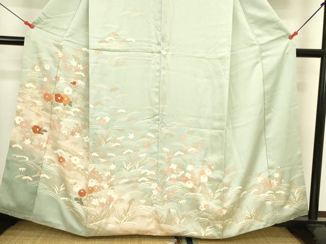 平和屋着物●訪問着 風景花松文 暈し染め 正絹 逸品 DABI5869op