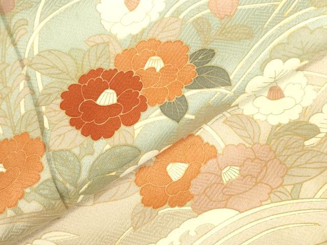 平和屋着物●訪問着 風景花松文 暈し染め 正絹 逸品 DABI5869op
