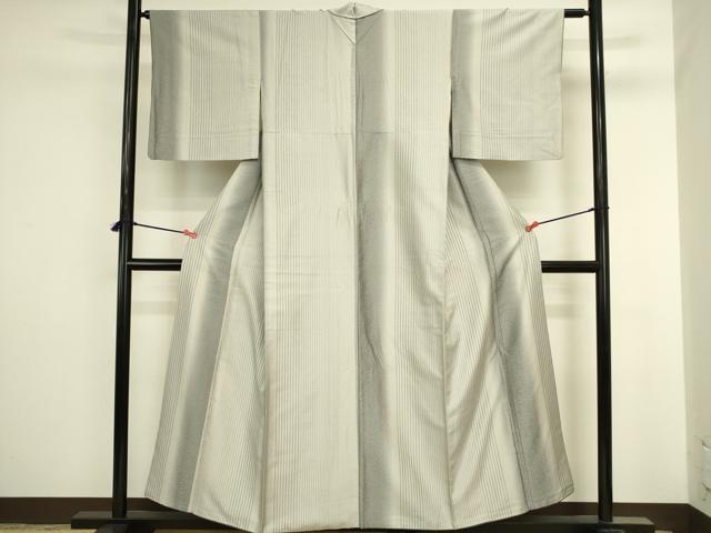 平和屋着物●上質なお召 間道 背抜き仕立て 正絹 逸品 DABI5871op