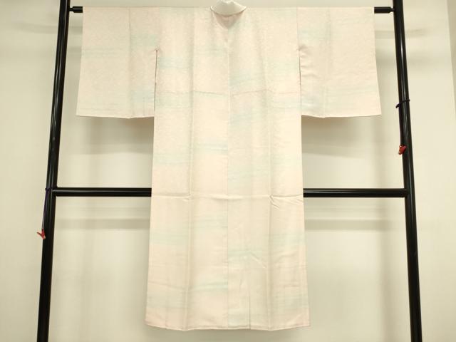平和屋着物●長襦袢 袷 横段文 暈し染め 銀通し地 半衿刺繍 正絹 逸品 DABI5876op