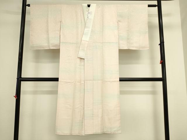 平和屋着物●長襦袢 袷 横段文 暈し染め 銀通し地 半衿刺繍 正絹 逸品 DABI5876op