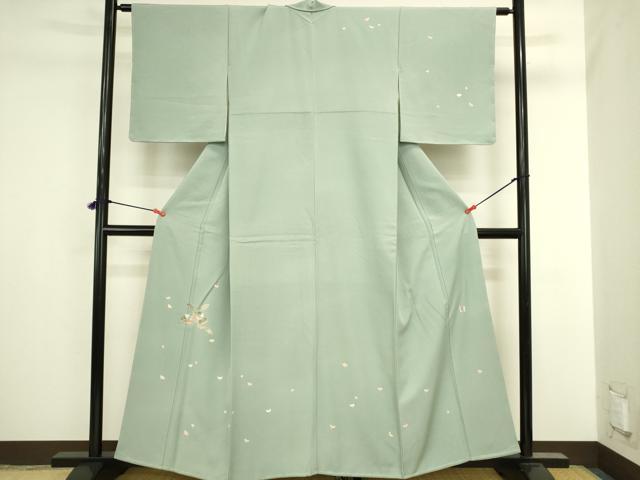 平和屋着物●本加賀友禅作家 柿本市郎 訪問着 南天文 正絹 逸品 未使用 DABI5878op