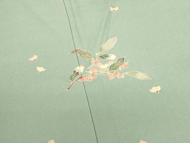平和屋着物●本加賀友禅作家 柿本市郎 訪問着 南天文 正絹 逸品 未使用 DABI5878op