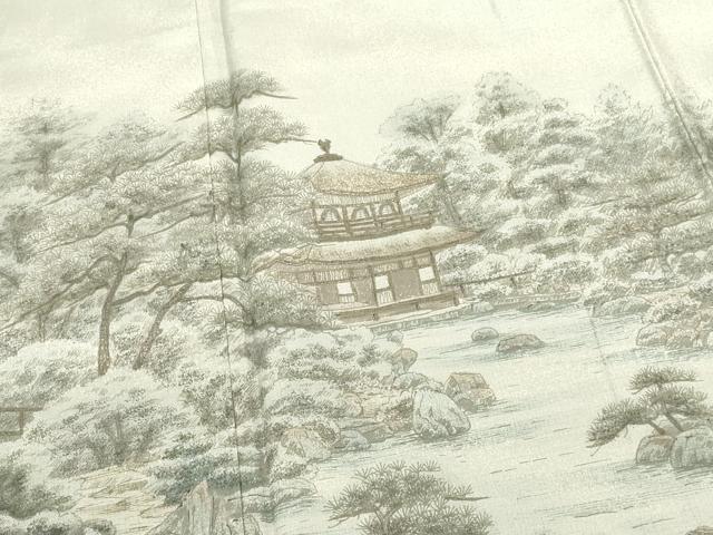 平和屋着物●本場縞大島紬 訪問着 作家物 銀閣寺 嘉納信雄作 暈し染め 証紙付き 正絹 逸品 未使用 DABI5884op