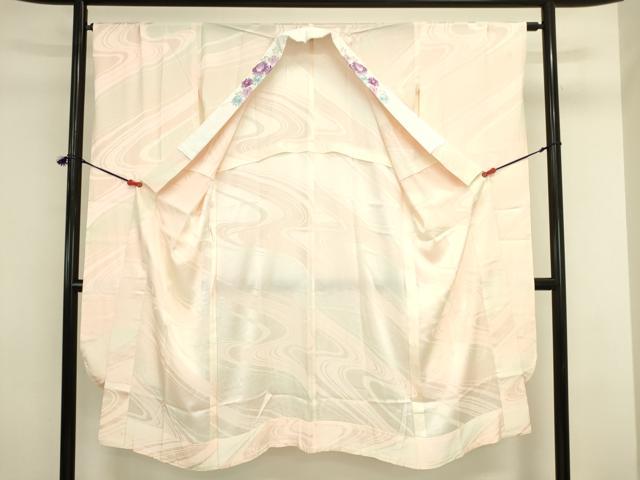 平和屋着物●長襦袢 無双仕立て 流水地紋 暈し染め 半衿刺繍 正絹 逸品 DABI5885op