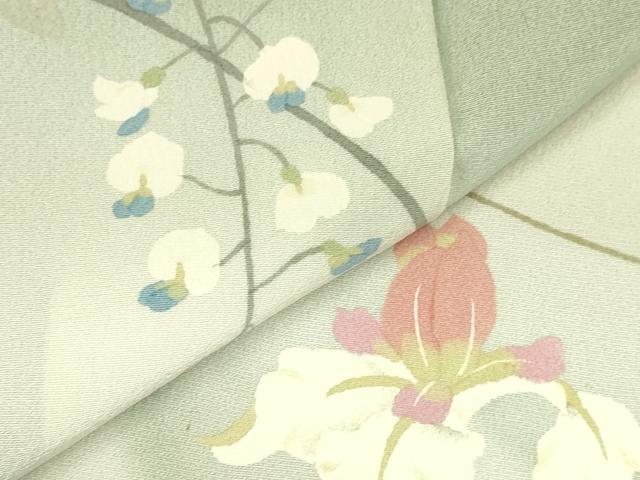 平和屋着物●二代目清次郎 手描き 訪問着 草花 暈し染め 正絹 逸品 未使用 DABI5886op