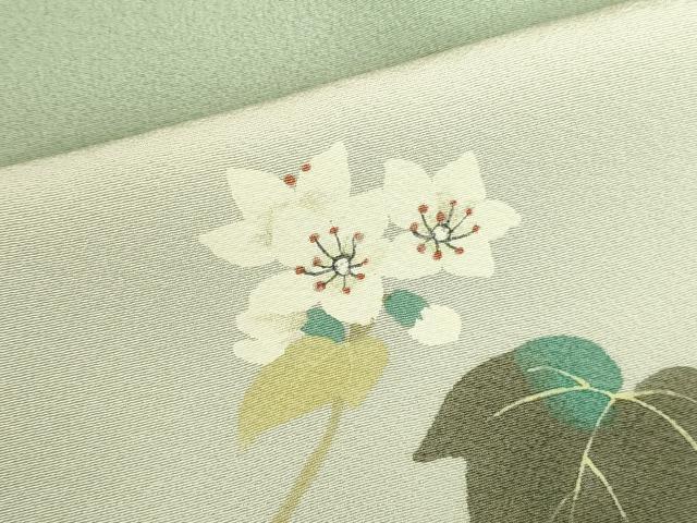 平和屋着物●二代目清次郎 手描き 訪問着 草花 暈し染め 正絹 逸品 未使用 DABI5886op