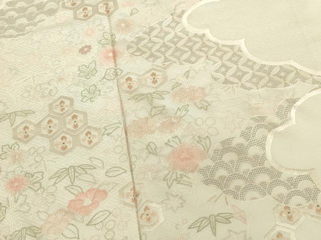 平和屋着物●中国三大刺繍 スワトウ刺繍 汕頭刺繍 相良刺繍 総刺繍 色留訪問着 美空ひばり 吉祥花文 正絹 逸品 未使用 DABI5892op
