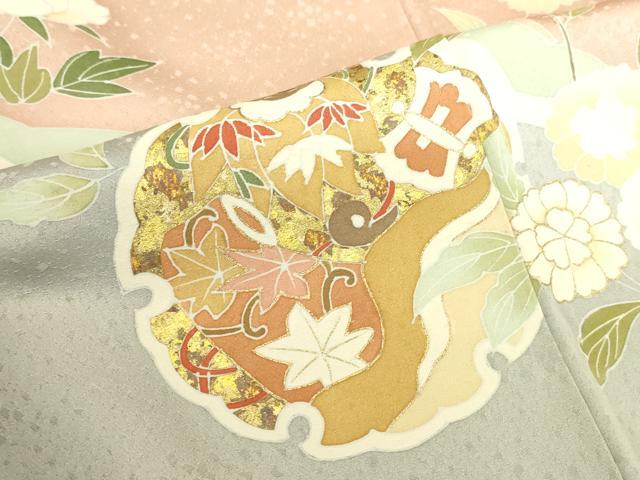 平和屋着物●訪問着 駒刺繍 枝梅 雪輪花文 暈し染め 金彩 正絹 逸品 DABI5894op