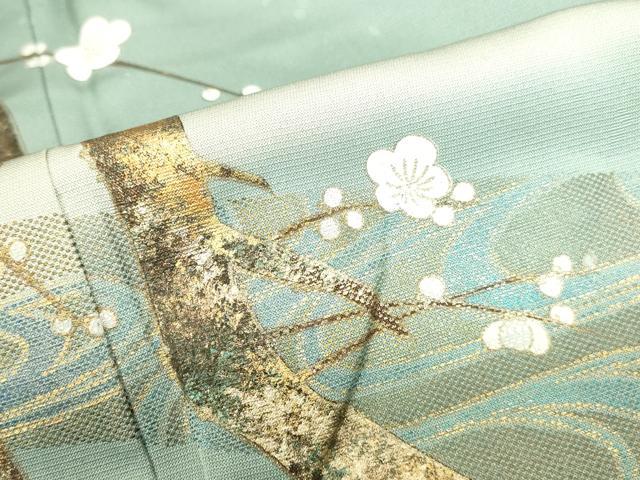 平和屋着物●訪問着 泰常 流水枝梅文 暈し染め 金彩 正絹 逸品 DABI5900op