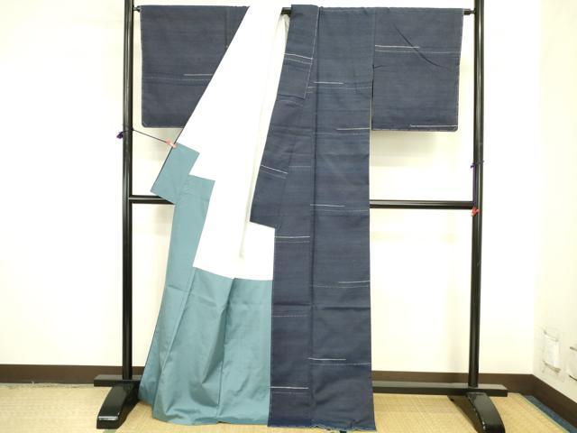 平和屋着物●上質な紬 横段文 正絹 逸品 DABI5901op