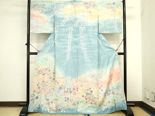 平和屋着物●越後十日町の一流染匠 桐屋・翠山工房 徳永憲峯 訪問着 絞り 辻が花 暈し染め 正絹 逸品 DABI5915op