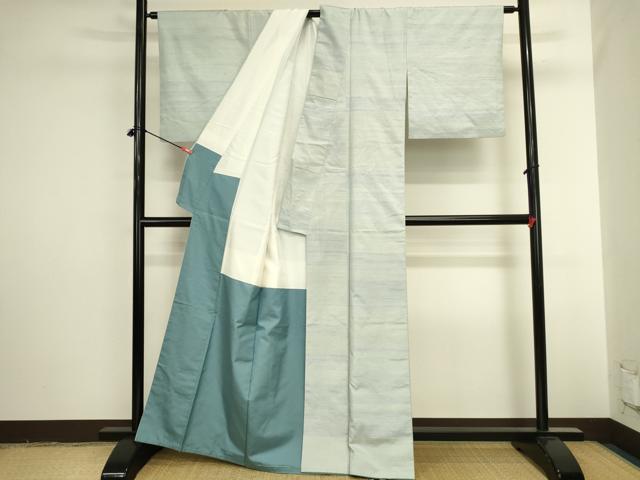 平和屋着物●紅花紬 米沢 横段文 正絹 逸品 DABI5917op