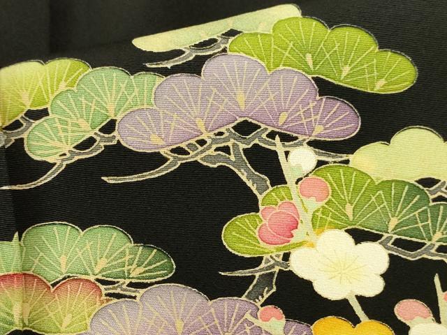 平和屋着物●豪華黒留袖 友禅 作家物 流水風景花松文 暈し染め 正絹 逸品 DABI5918op