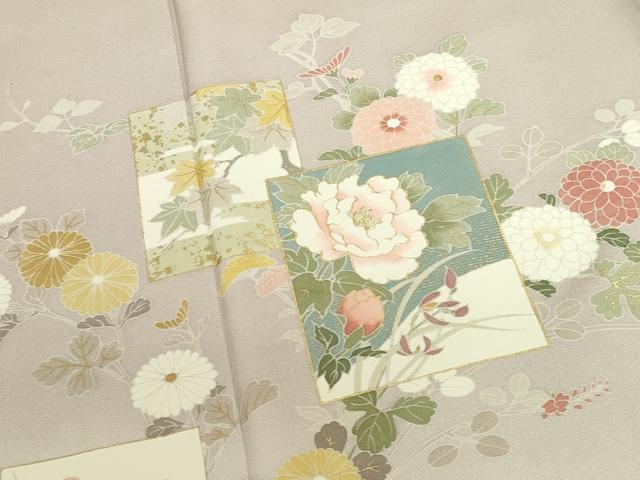 平和屋着物●訪問着 色紙花文 暈し染め 金彩 正絹 逸品 DABI5928op