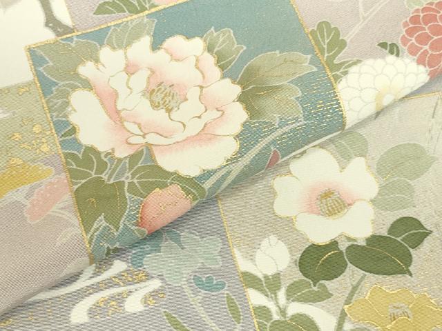 平和屋着物●訪問着 色紙花文 暈し染め 金彩 正絹 逸品 DABI5928op