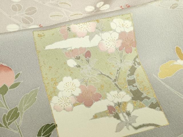 平和屋着物●訪問着 色紙花文 暈し染め 金彩 正絹 逸品 DABI5928op