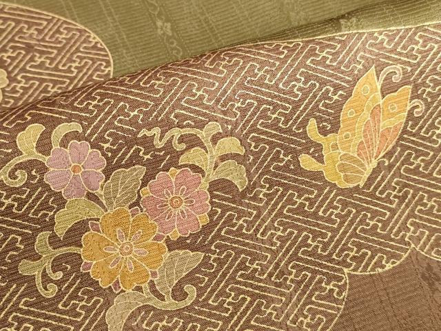 平和屋着物●訪問着 刺繍 松葉散らし花文 金彩 正絹 逸品 DABI5943op
