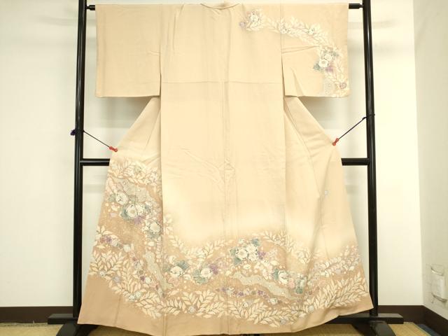 平和屋着物●越後十日町の一流染匠 桐屋・翠山工房 訪問着 絞り 辻が花 暈し染め 正絹 逸品 DABI5949op