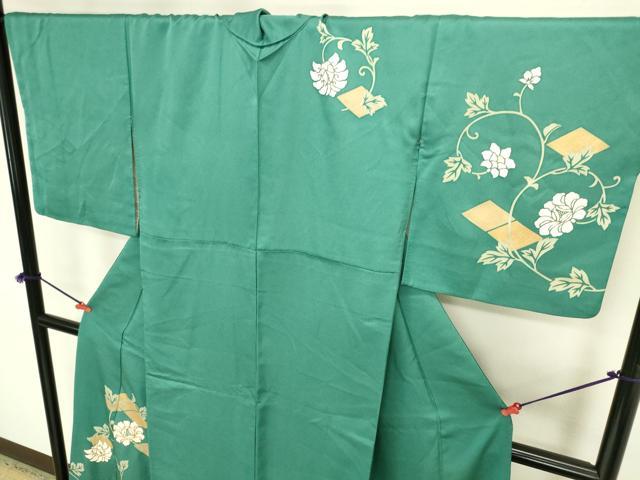 平和屋着物●訪問着 駒刺繍 更紗花文 金彩 正絹 逸品 DABI5968op