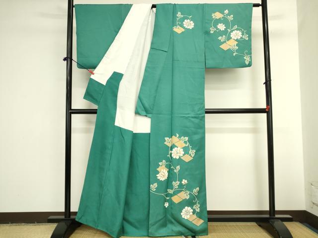 平和屋着物●訪問着 駒刺繍 更紗花文 金彩 正絹 逸品 DABI5968op