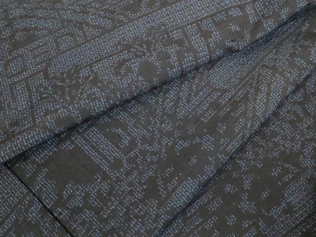 平和屋着物●結城紬 80亀甲 風景花文 正絹 逸品 DABI5969op