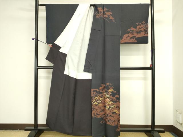 平和屋着物●訪問着 刺繍 花松文 金彩 正絹 逸品 DABI5971op