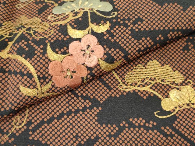 平和屋着物●訪問着 刺繍 花松文 金彩 正絹 逸品 DABI5971op