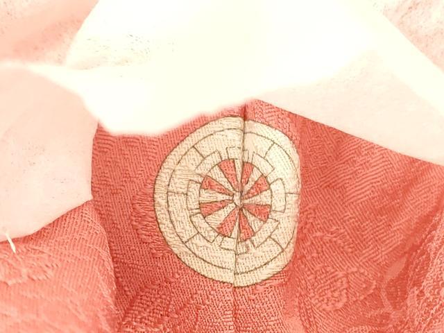 平和屋着物●上質な色無地 草花地紋 甚三紅色 さが美扱い 正絹 逸品 DABI5977op