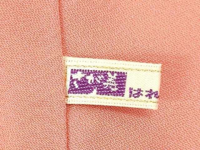 平和屋着物●上質な色無地 草花地紋 甚三紅色 さが美扱い 正絹 逸品 DABI5977op