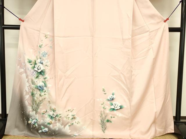 平和屋着物●訪問着 草花 暈し染め 金銀彩 ロング丈 正絹 逸品 DABI5979op