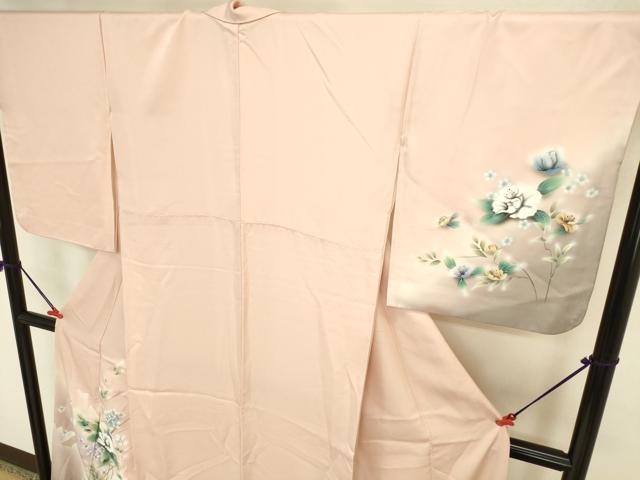 平和屋着物●訪問着 草花 暈し染め 金銀彩 ロング丈 正絹 逸品 DABI5979op
