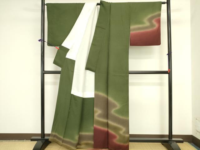 平和屋着物●訪問着 花松地紋 暈し染め 正絹 逸品 DABI5984op