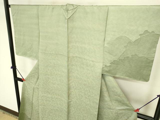 平和屋着物●訪問着 風景文 暈し染め 金通し地 正絹 逸品 DABI5998op