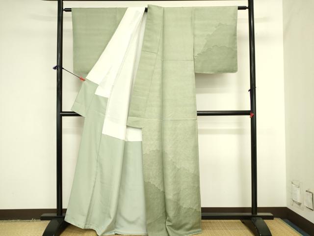 平和屋着物●訪問着 風景文 暈し染め 金通し地 正絹 逸品 DABI5998op