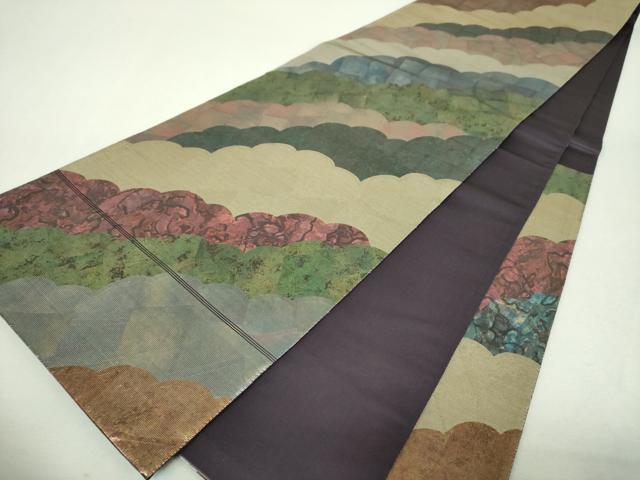 平和屋着物▼六通柄袋帯 雲重ね 金銀彩 正絹 逸品 DABI6041ps