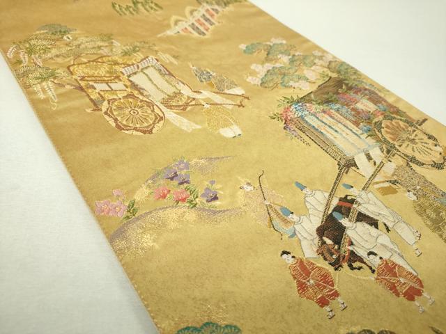 平和屋着物▼六通柄袋帯 作家物 葵祭 金糸 引箔 正絹 逸品 DABI6060ps