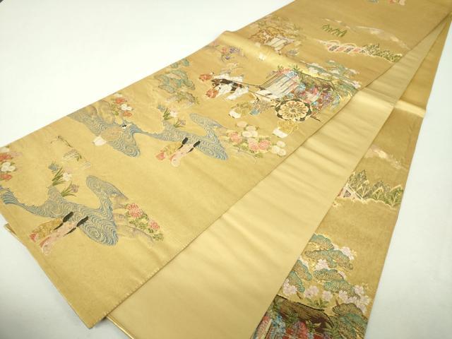 平和屋着物▼六通柄袋帯 作家物 葵祭 金糸 引箔 正絹 逸品 DABI6060ps