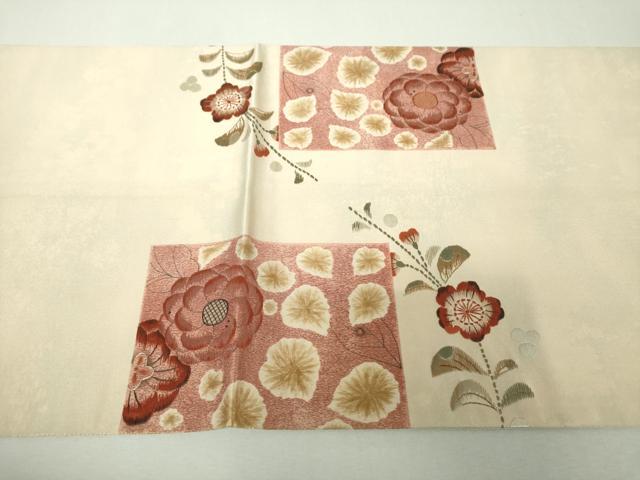 平和屋着物▼太鼓柄袋帯 刺繍 辻が花 金糸 引箔 正絹 逸品 DABI6070ps