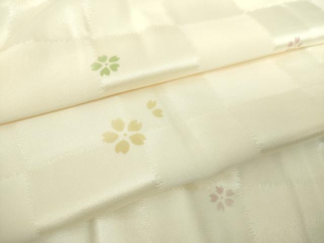 平和屋着物●上質な長襦袢 無双仕立て 舞桜 暈し染め 正絹 逸品 未使用 DABI6099ps