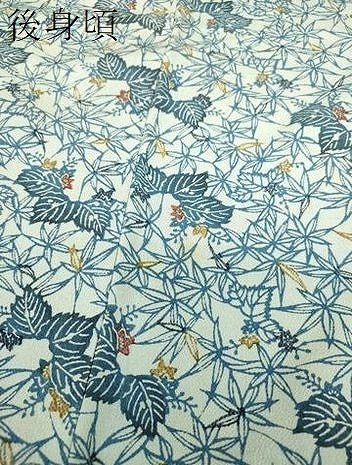 平和屋着物●本藍 型絵染 小紋 桐文 正絹 逸品 DABI6115ps